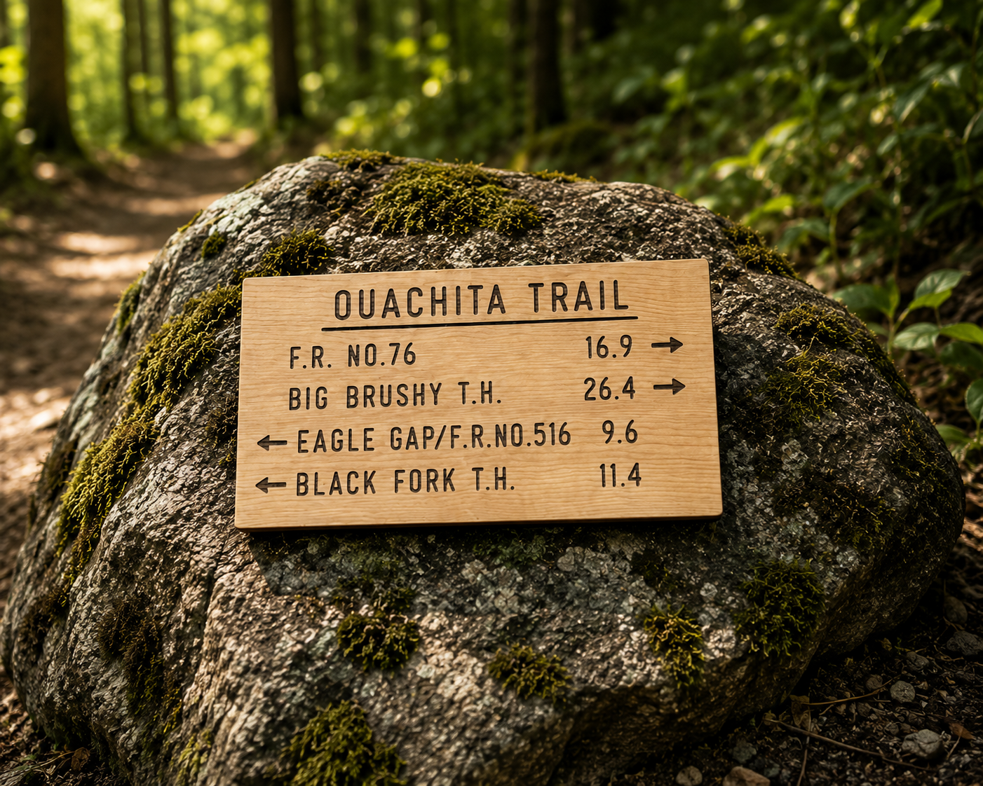 Ouachita Trail Sign – Eagle Gap Big Brushy