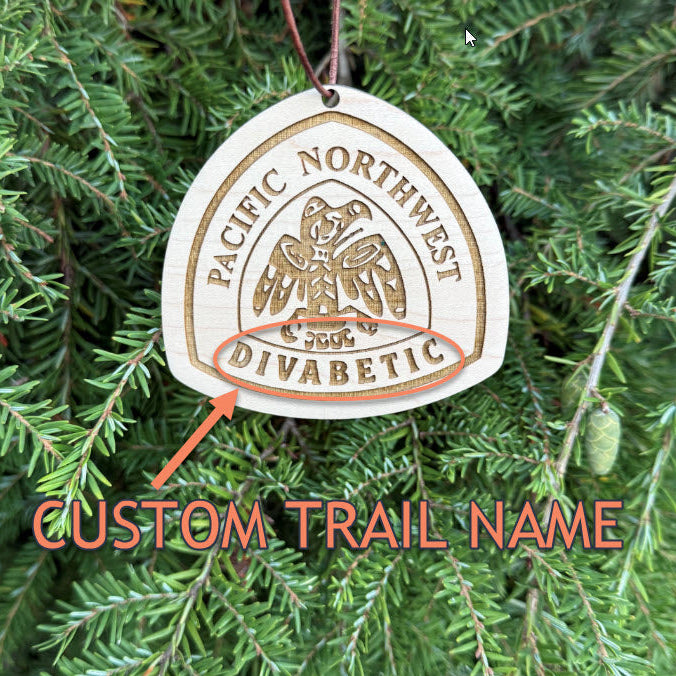 pacific northwest trail wooden name tag, pnt backpack tag custom engraved, personalized hiking badge for pacific northwest trail, custom trail name tag 3.5 inch wood, lightweight wooden hangtag for pnt hikers, engraved backpack charm pacific northwest trail, reclaimed wood trail name badge pnt, hiking gift for pacific northwest trail hikers, custom backpack tag trail magic pnt, thru hiker keepsake pacific northwest trail, laser engraved wooden badge for pnt hikers, personalized hiking gear tag pacific north