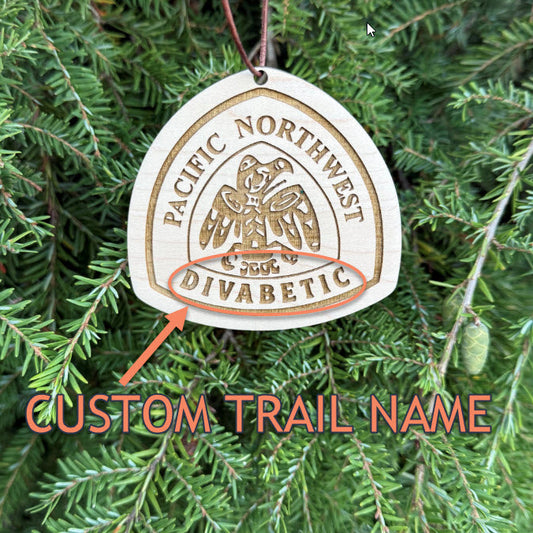 pacific northwest trail wooden name tag, pnt backpack tag custom engraved, personalized hiking badge for pacific northwest trail, custom trail name tag 3.5 inch wood, lightweight wooden hangtag for pnt hikers, engraved backpack charm pacific northwest trail, reclaimed wood trail name badge pnt, hiking gift for pacific northwest trail hikers, custom backpack tag trail magic pnt, thru hiker keepsake pacific northwest trail, laser engraved wooden badge for pnt hikers, personalized hiking gear tag pacific north