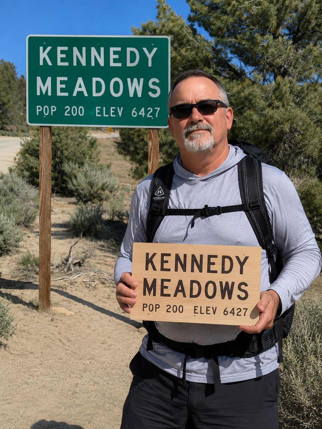 Pacific Crest Trail Kennedy Meadows wooden sign handcrafted for PCT thru hikers, backpackers, and long-distance hiking enthusiasts