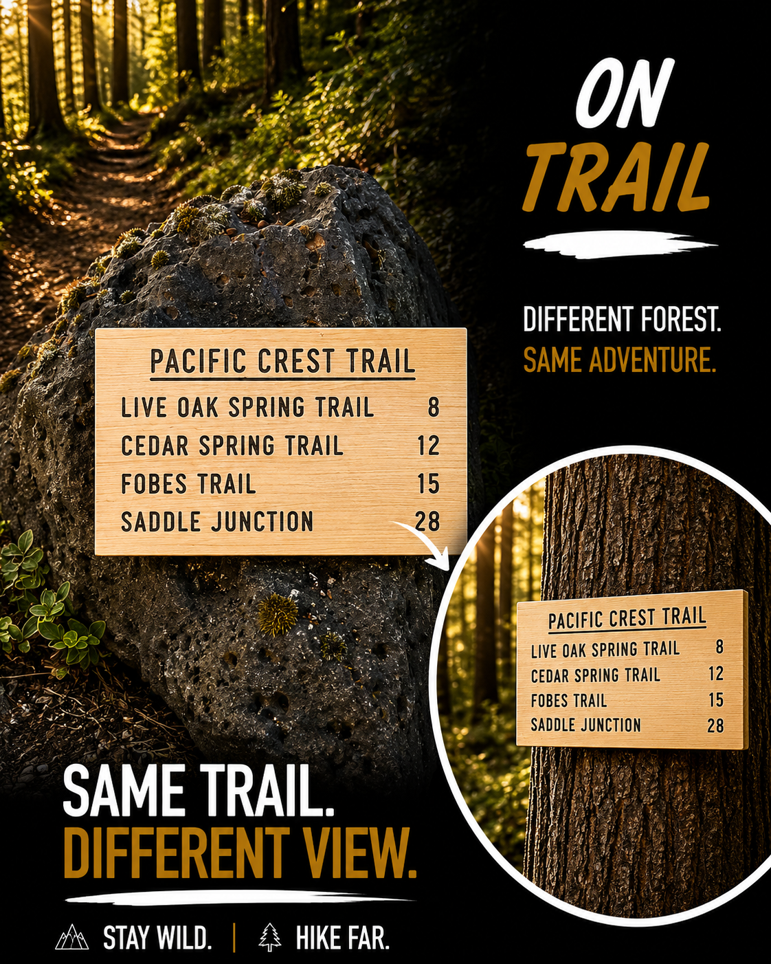 Pacific Crest Trail Sign Gift - Live Oak Spring Trail