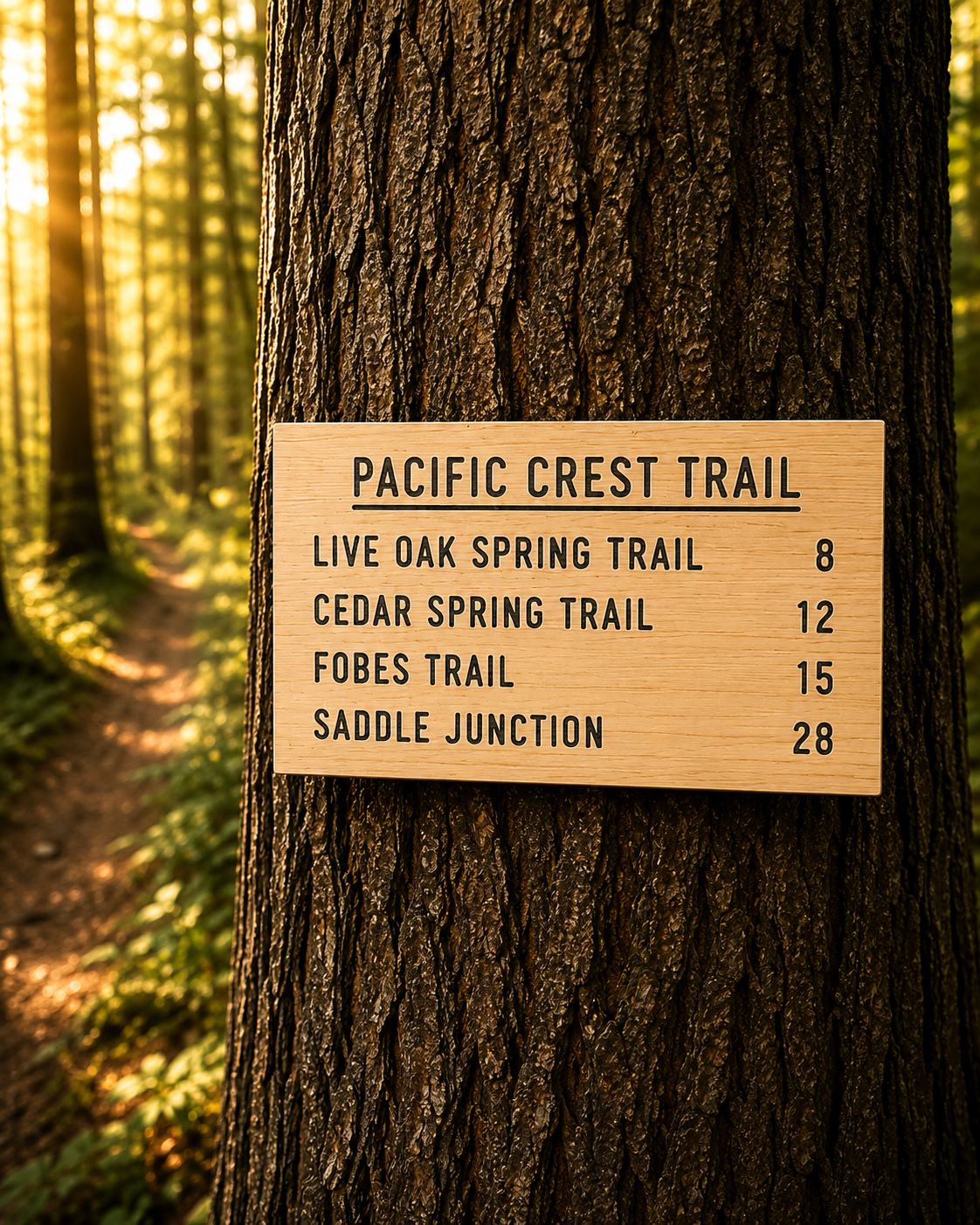 Pacific Crest Trail Sign Gift - Live Oak Spring Trail