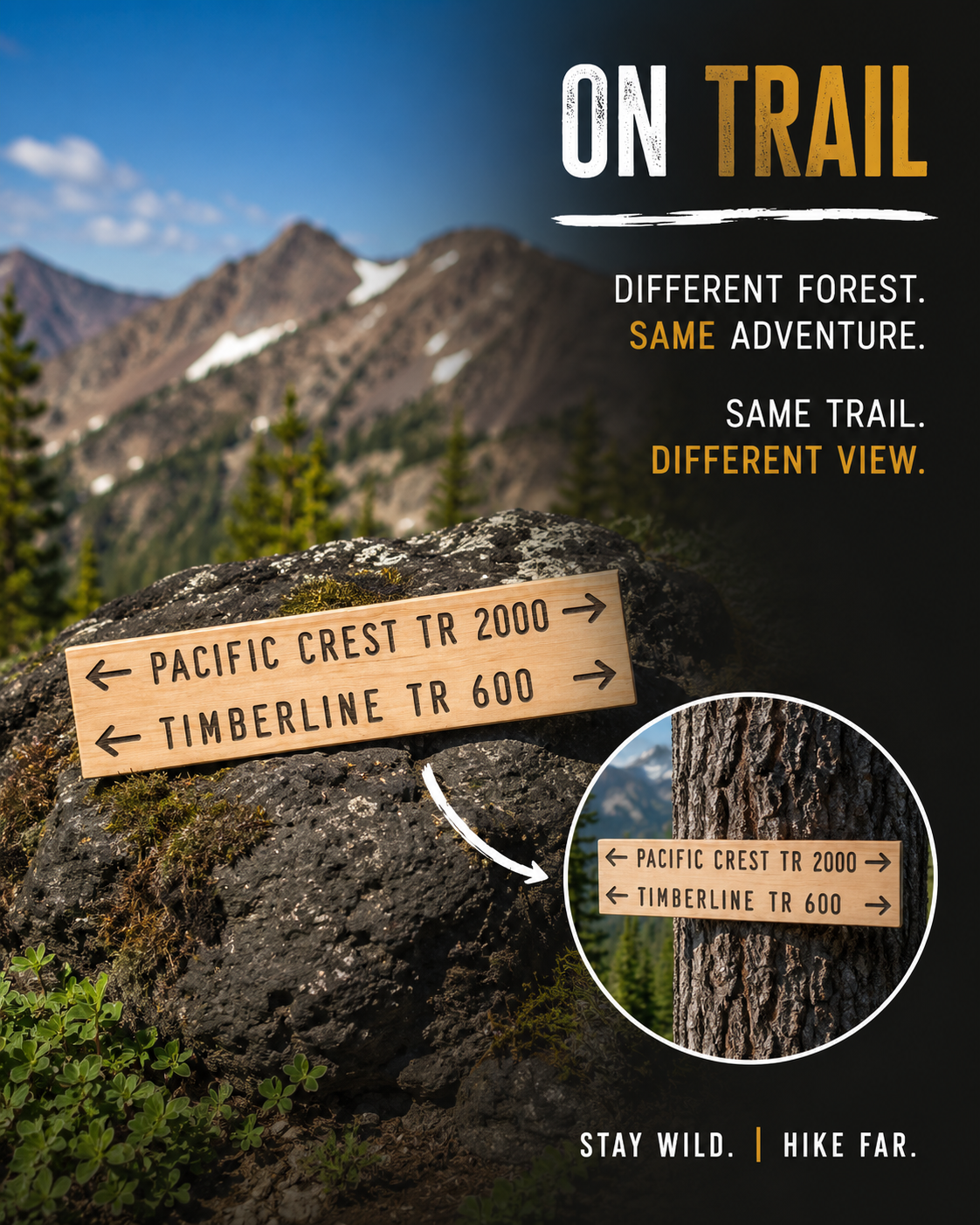 Mount Hood Timberline Trail wooden sign inspired by Trail 600, perfect for Oregon hikers, backpackers, and outdoor adventurers