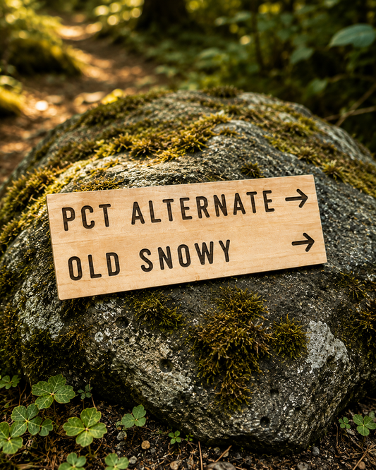 Pacific Crest Trail Old Snowy sign gift for PCT hikers, backpackers, section hikers, and trail adventure lovers