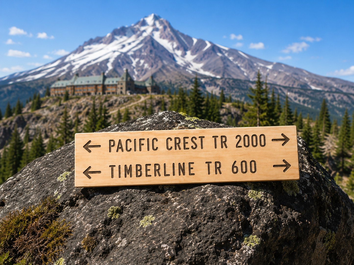 Pacific Crest Trail Timberline Trail 600 wooden sign handcrafted for PCT hikers, backpackers, thru hikers, and trail enthusiasts
