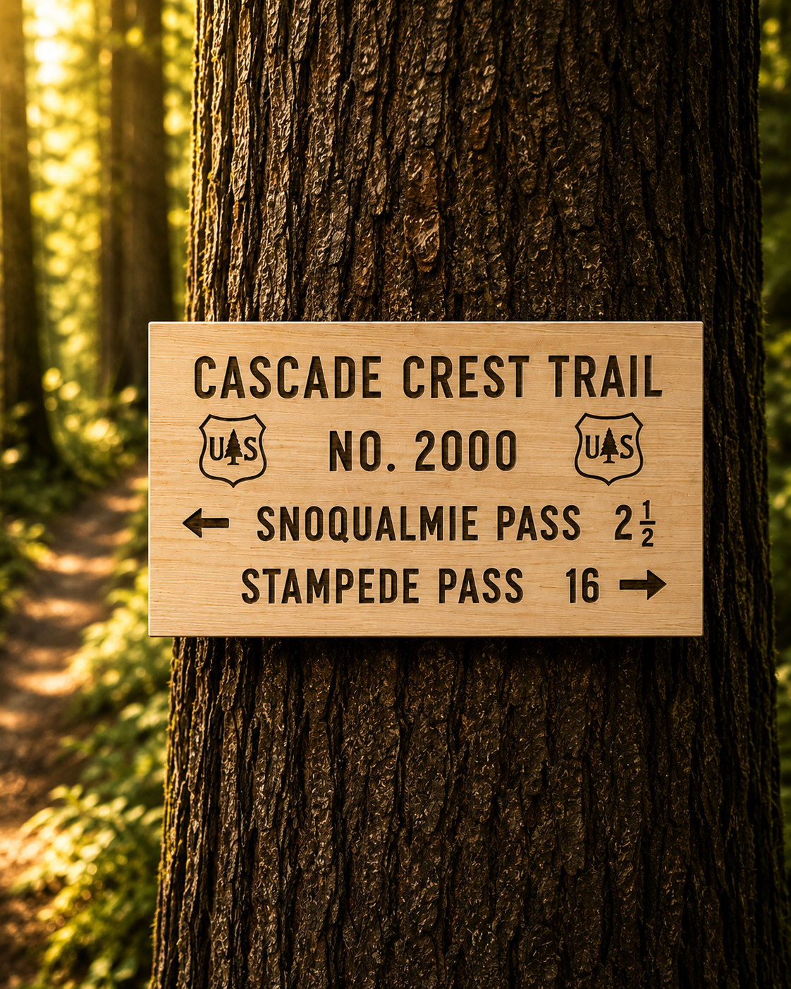 Pacific Crest Trail wooden sign gift for PCT thru hikers, backpackers, section hikers, and long-distance hiking enthusiasts