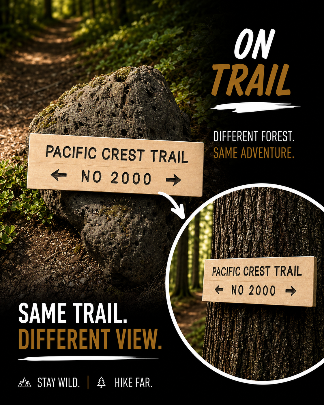 Pacific Crest Trail Sign – Trail Number 2000
