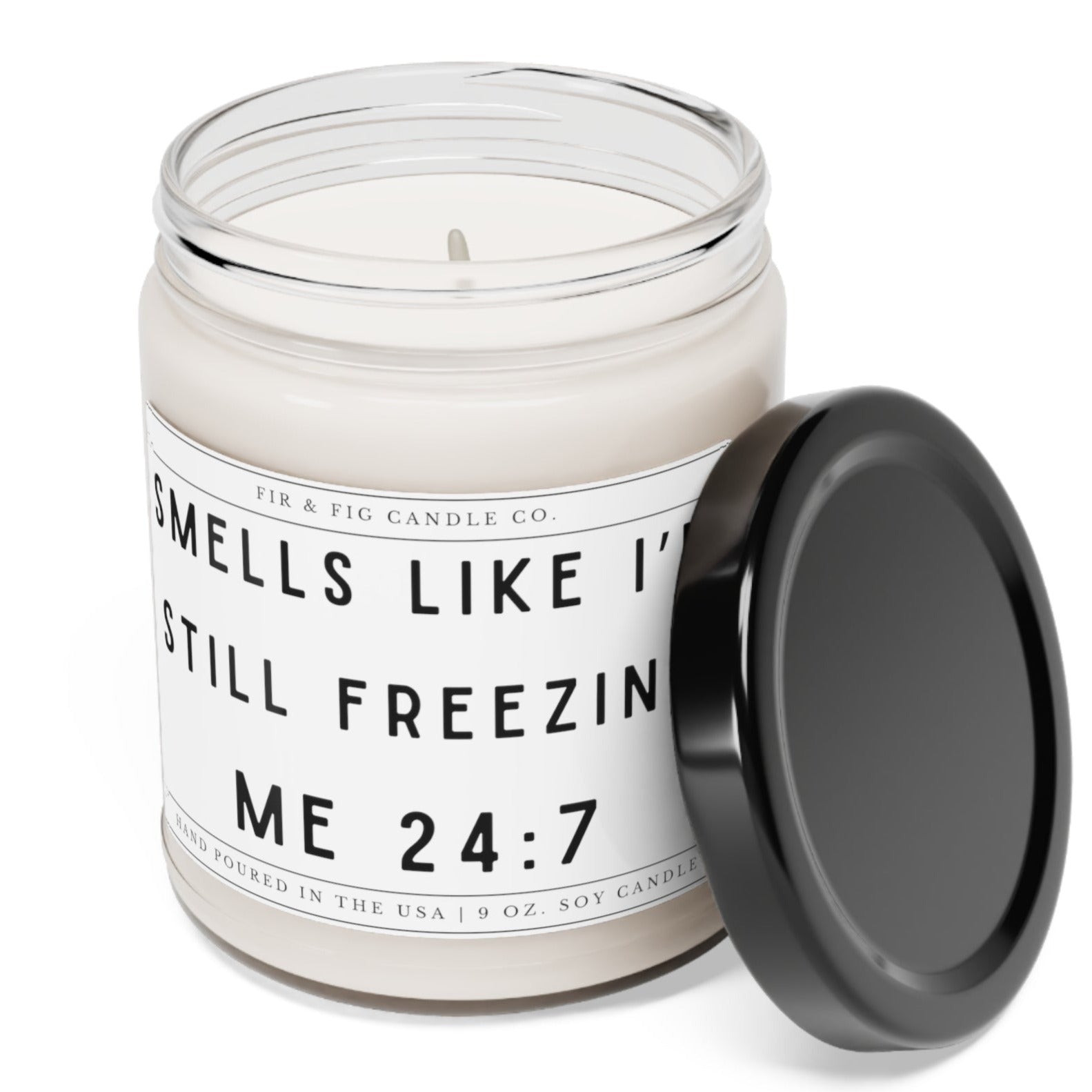 Smells Like I'm Still Freezing Me 24:7 candle,Eco-Friendly 100% Soy 9oz Candle,Humorous Freezing Candle,Cute Winter Lover candle,cold candle