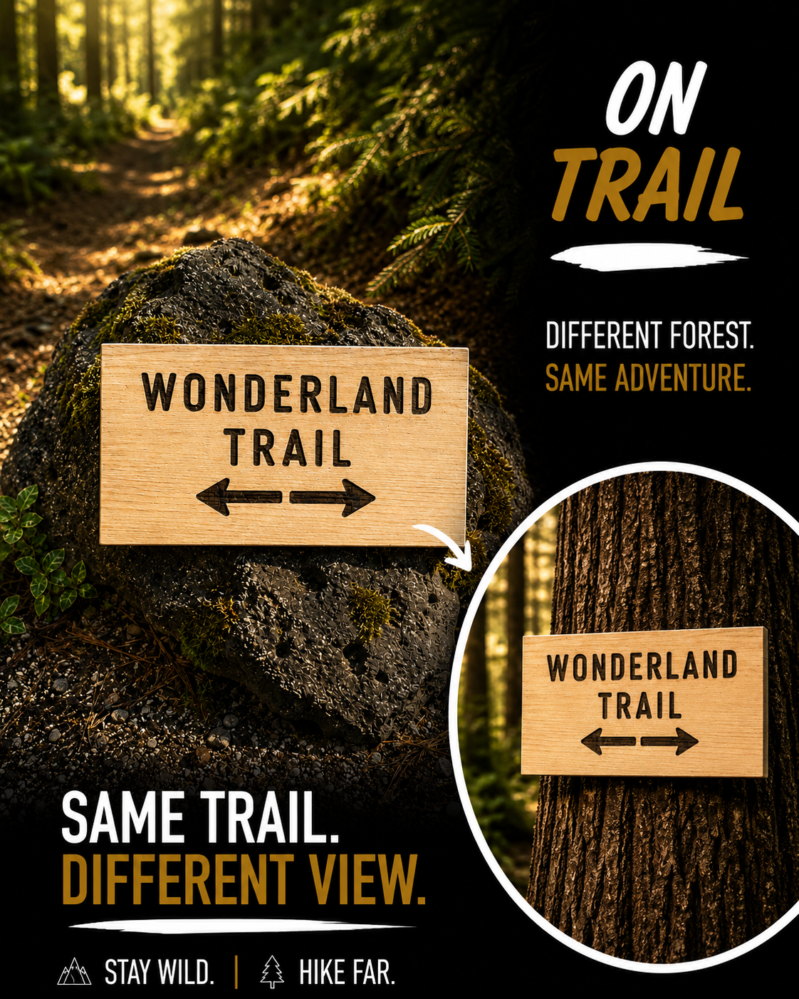 Wonderland Trail Sign Hiker Gift – Trail Directions