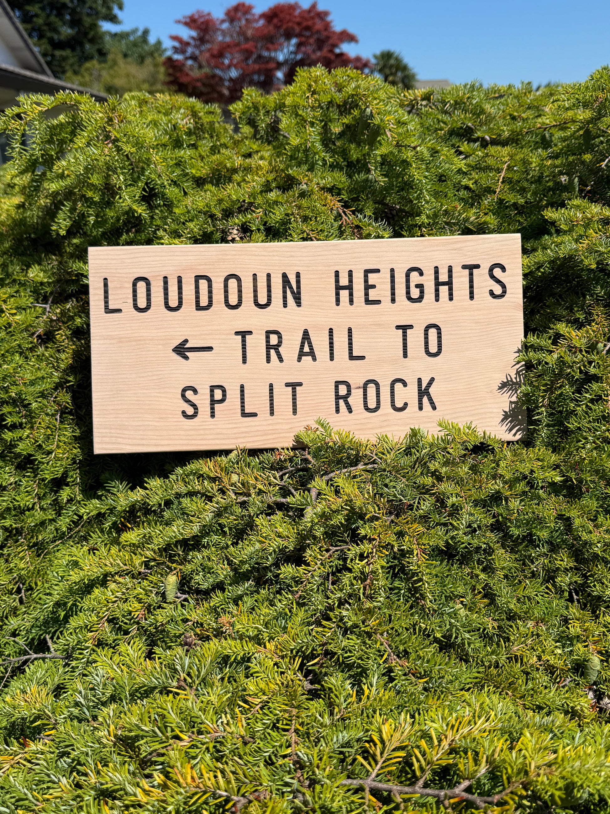 Appalachian Trail Loudoun Heights to Split Rock sign for cabin decor, hiking rooms, and outdoor-themed spaces