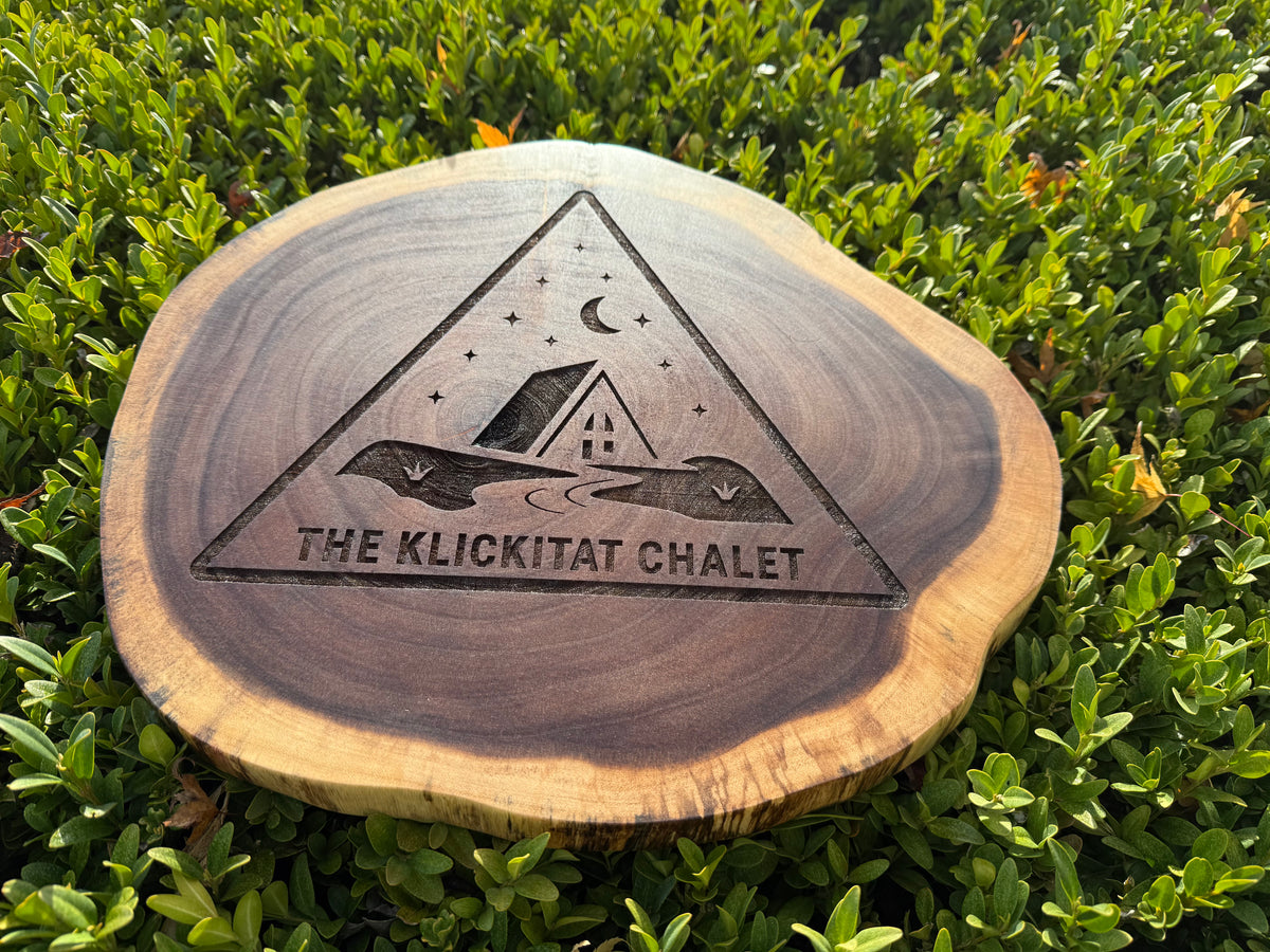 Custom round wood mountain sign, handcrafted Realtor client closing gift for a new home