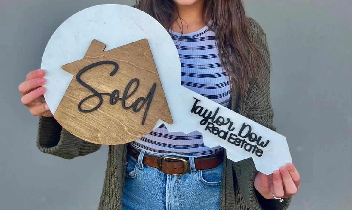 Personalized wood signs and custom Realtor closing gifts for new homeowners