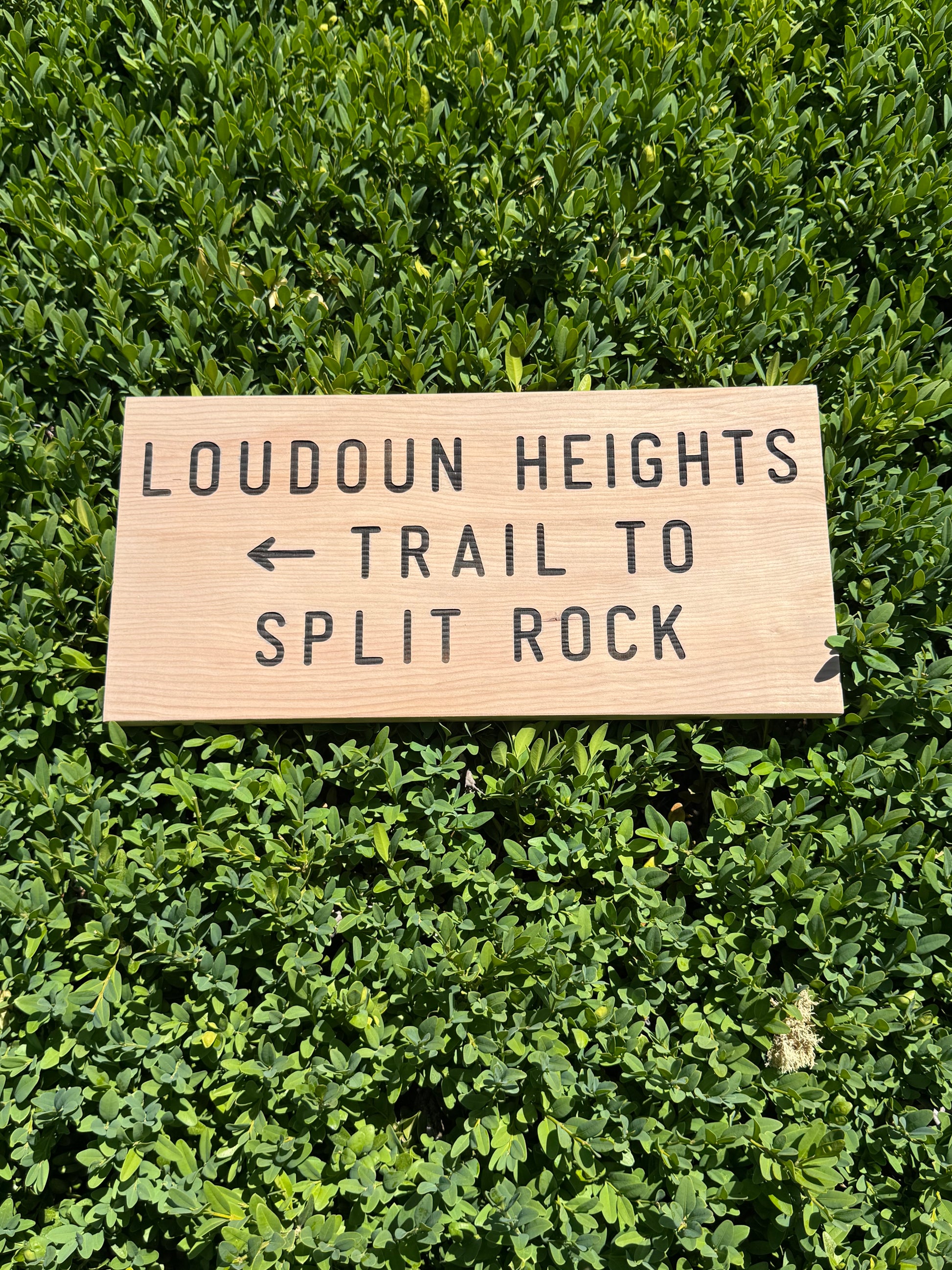 Handmade Appalachian Trail sign inspired by the Loudoun Heights Trail to Split Rock section of the AT
