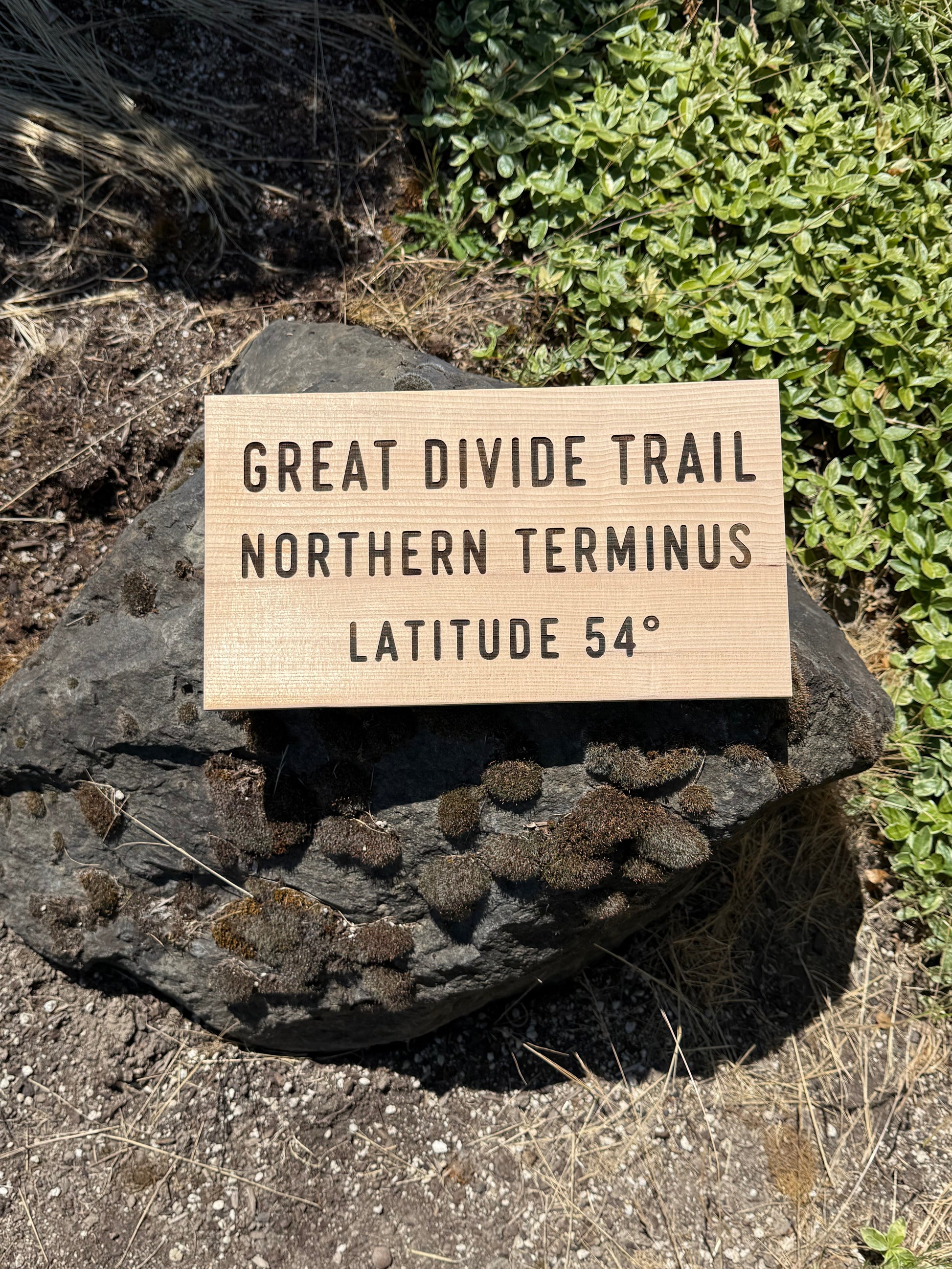 Handmade Great Divide Trail Northern Terminus wall art featuring authentic trail sign styling