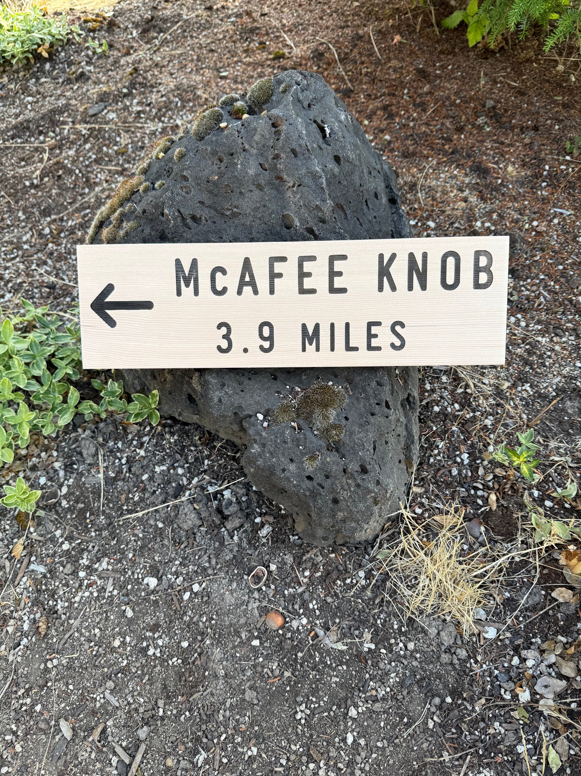McAfee Knob Appalachian Trail wooden sign, a unique hiking gift for AT hikers, backpackers, and Virginia trail lovers