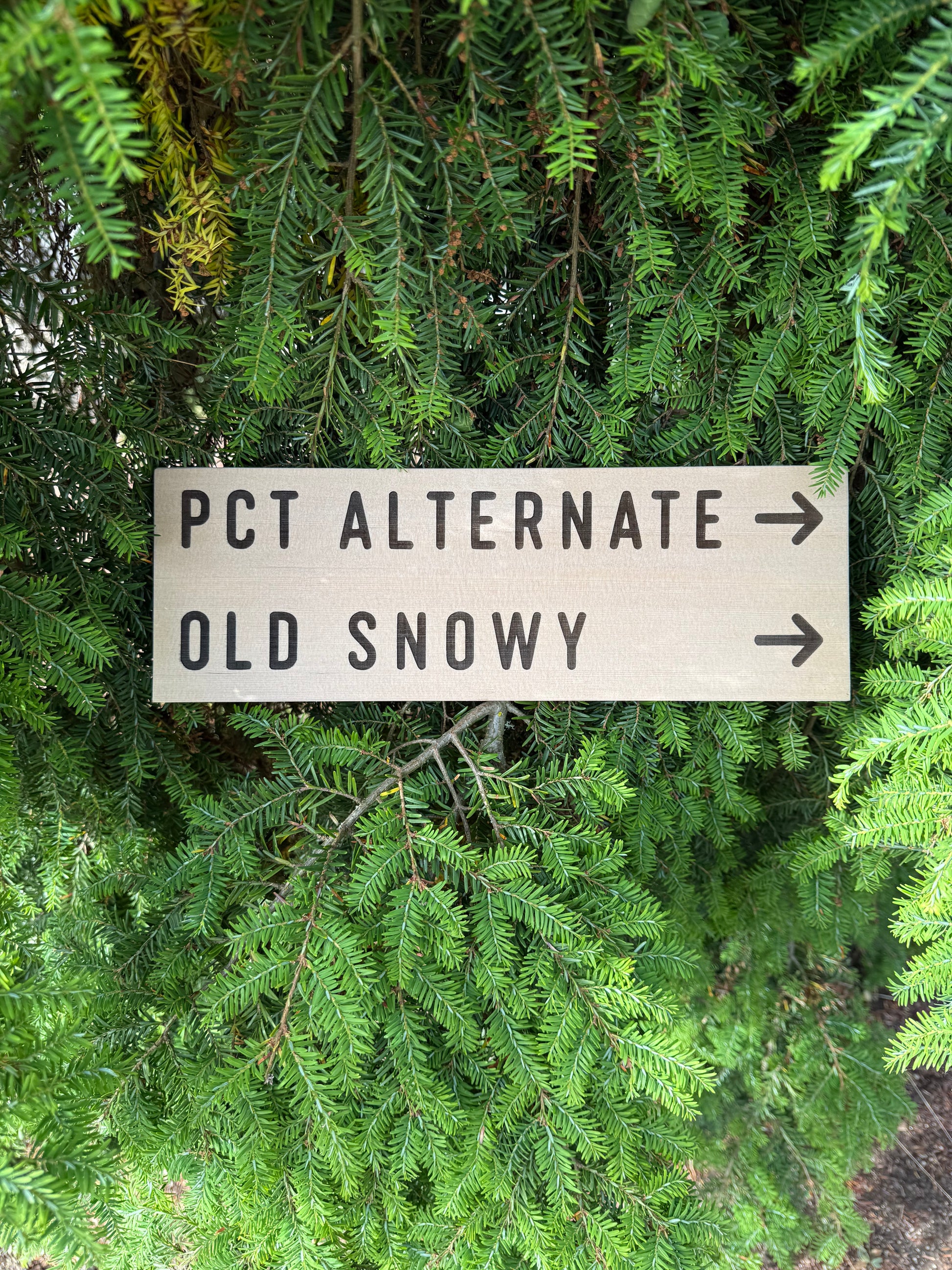 Old Snowy Trail hiking keepsake inspired by the Pacific Crest Trail, perfect for remembering a PCT backpacking adventure