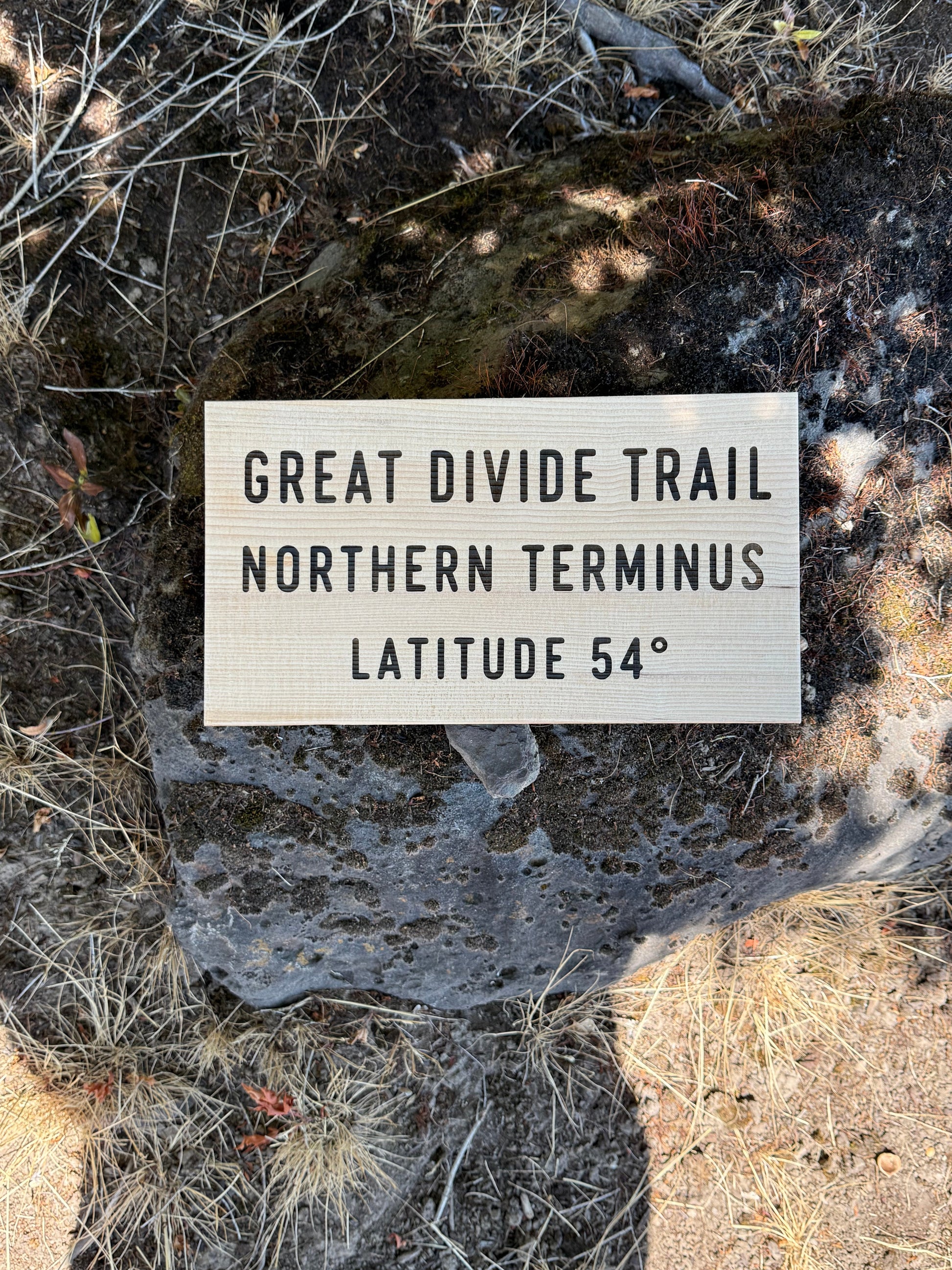 Great Divide Trail wooden sign gift for backpackers, campers, mountain adventurers, and nature lovers