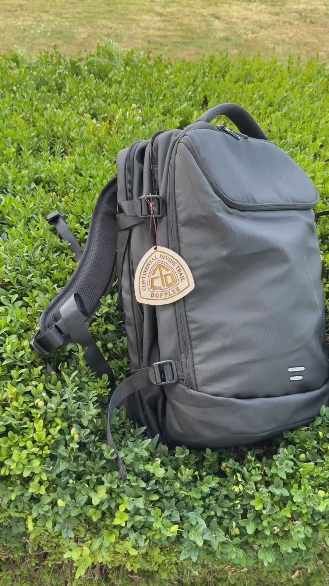 Personalized Continental Divide Trail backpack tag engraved with hiker’s trail name. Lightweight reclaimed wood gear, perfect CDT thru-hiker gift, trail angel surprise, or hiking ornament. Eco-friendly and handmade in the Pacific Northwest.