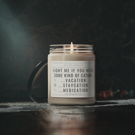 Vacation Staycation Medication Eco-Friendly 100% Soy Candle, Airbnb Welcome candle, Staycation Candle, Candle Gift for Stay At Home Vacation