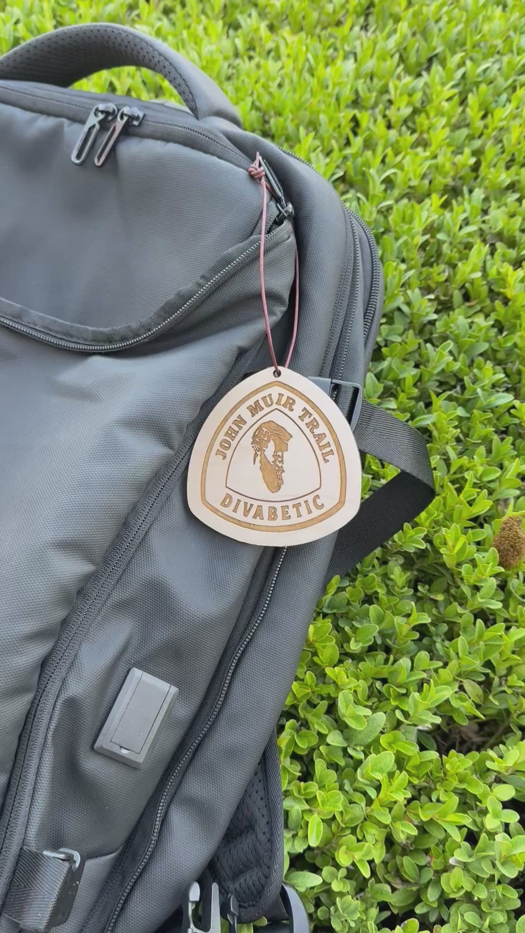 john muir trail name tag, jmt wooden hangtag, custom trail name badge jmt, john muir trail backpack tag, jmt hiking keepsake, personalized john muir trail gift, john muir trail thru hiker tag, laser engraved wood badge jmt, eco friendly hiking tag jmt, rustic wooden john muir trail ornament, jmt backpack accessory, john muir trail collectible tag, trail magic john muir trail gift