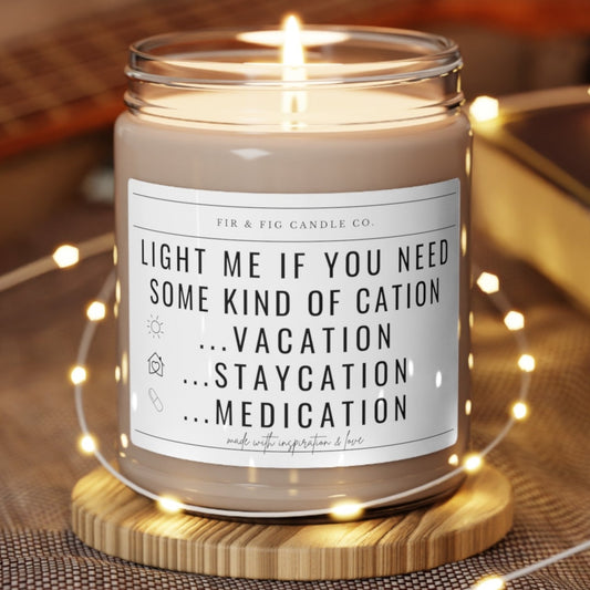 Vacation Staycation Medication Eco-Friendly 100% Soy Candle, Airbnb Welcome candle, Staycation Candle, Candle Gift for Stay At Home Vacation