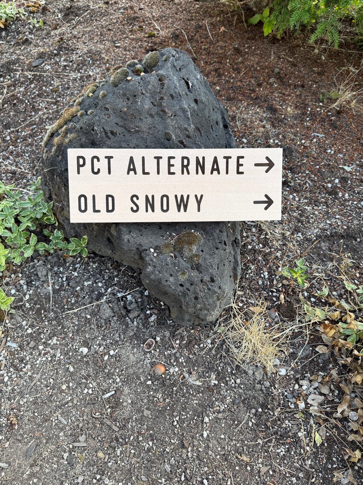 Unique PCT hiking gift featuring Old Snowy Trail, handcrafted for Pacific Crest Trail hikers, backpackers, and outdoor lovers